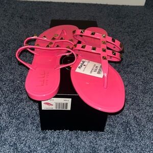 Nicole Miller, Pink Studded Jelly sandal, Size 8